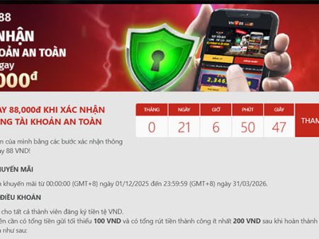 Xác nhận tài khoản thành công – Nhận ngay 88.000đ tại VN88